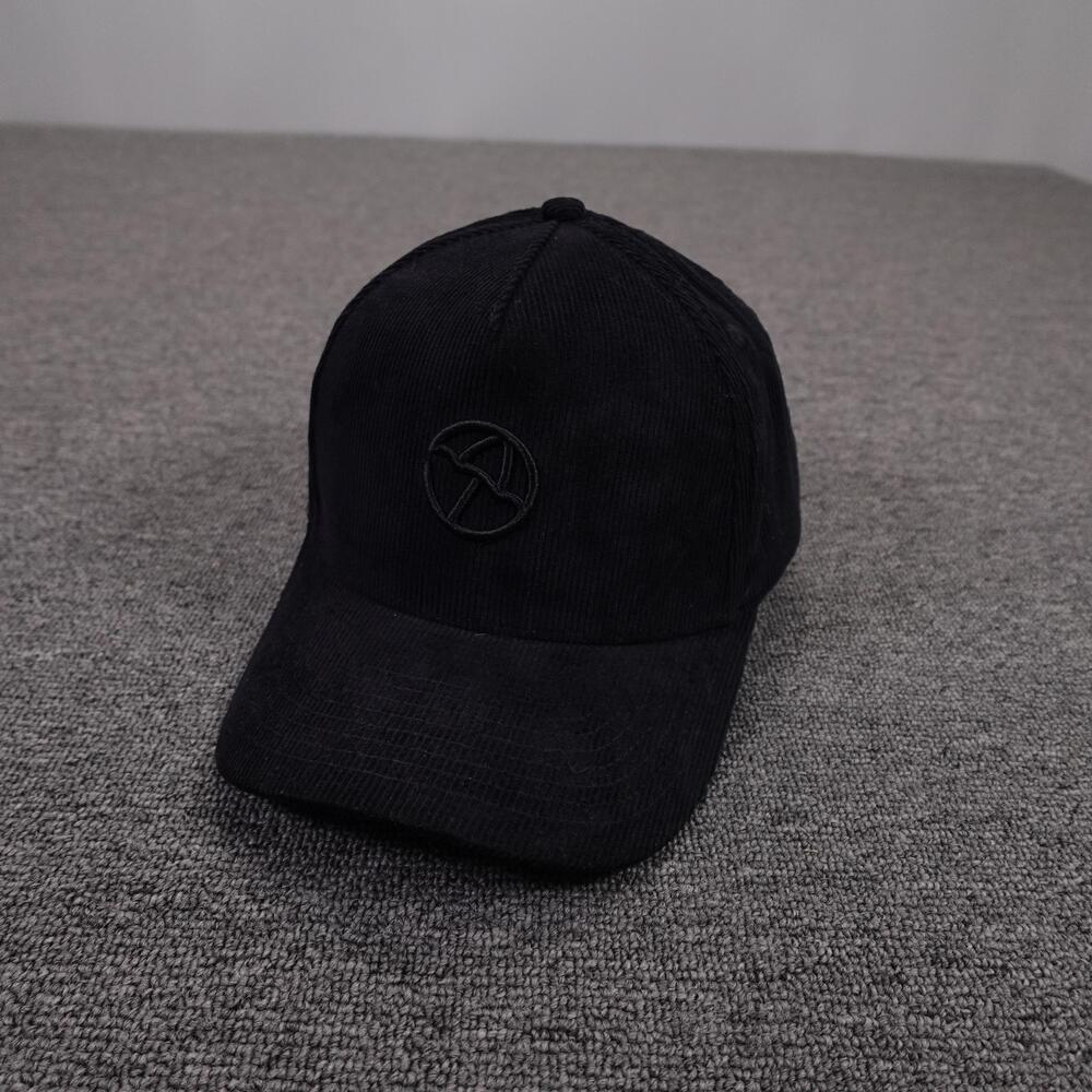 Poolside Hat Cap Snap Back Mens One Size Black Corduroy Baseball Casual